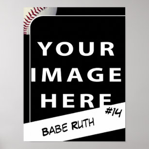 Personalized Baseball Photo Card Poster