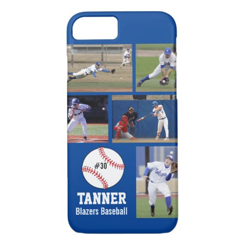 Personalized Baseball Photo Collage Name Team iPhone 87 Case