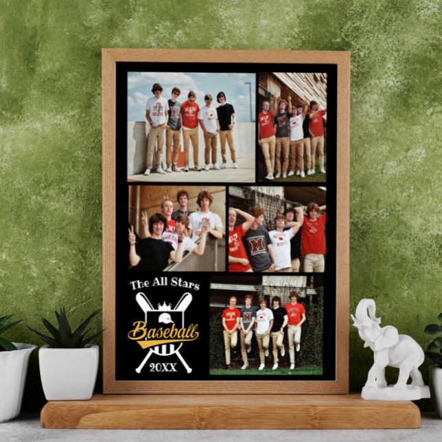 Personalized baseball Photo Collage Name Team # Poster (Creator Uploaded)