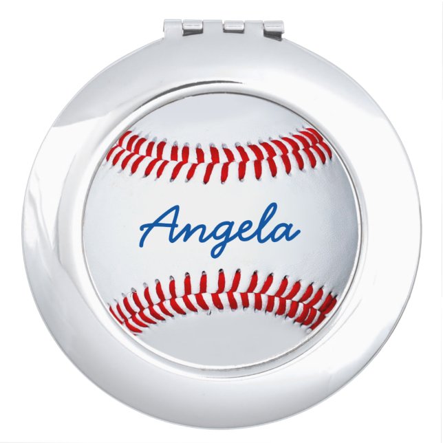 Personalized Baseball Photo Compact Mirror (Front)