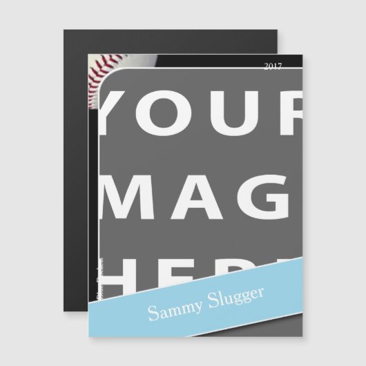 Personalized Baseball Photo Magnet (Front/Back)