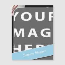 Personalized Baseball Photo Magnet