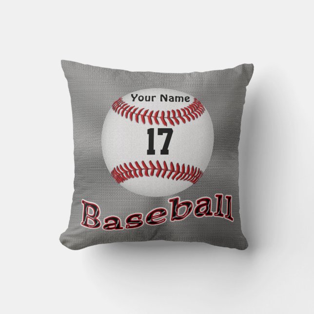 Personalized Baseball Pillows YOUR NAME & NUMBER (Front)