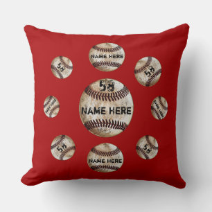 Personalized Baseball Pillows Your Text and Colors