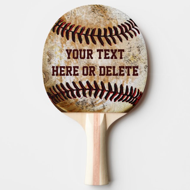 Personalized Baseball Ping Pong Paddle (Front)