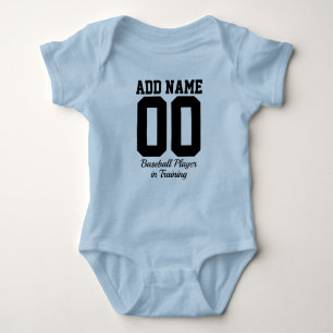 Personalized Baseball Player in Training Baby Bodysuit
