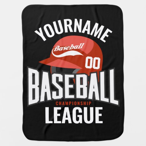Personalized Baseball Player NAME Team Champ Club  Baby Blanket