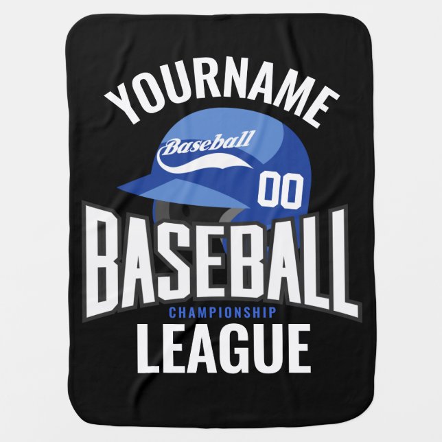 Personalized Baseball Player NAME Team Champ Club  Baby Blanket (Front)