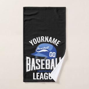 Personalized Baseball Player NAME Team Champ Club Bath Towel Set