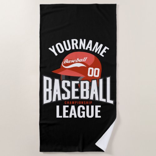 Personalized Baseball Player NAME Team Champ Club  Beach Towel