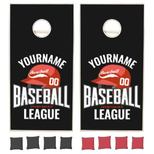 Personalized Baseball Player NAME Team Champ Club Cornhole Set