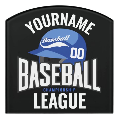 Personalized Baseball Player NAME Team Champ Club  Door Sign