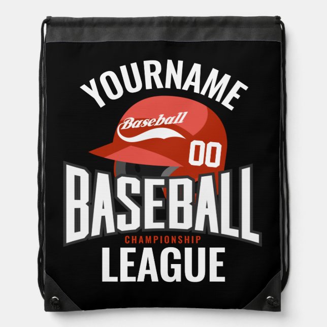 Personalized Baseball Player NAME Team Champ Club  Drawstring Bag (Front)