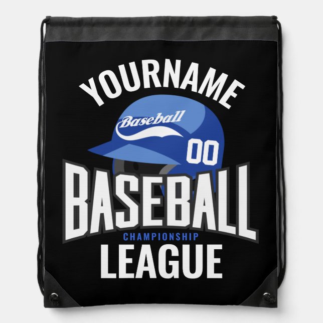 Personalized Baseball Player NAME Team Champ Club  Drawstring Bag (Front)