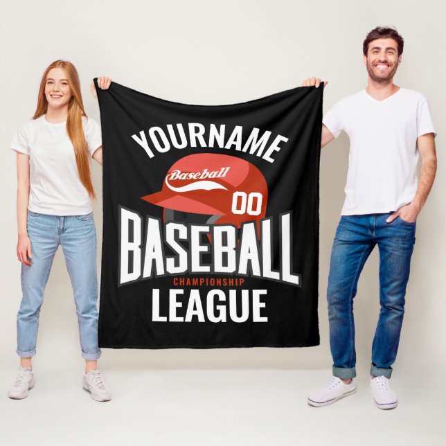 Personalized Baseball Player NAME Team Champ Club  Fleece Blanket (In Situ)