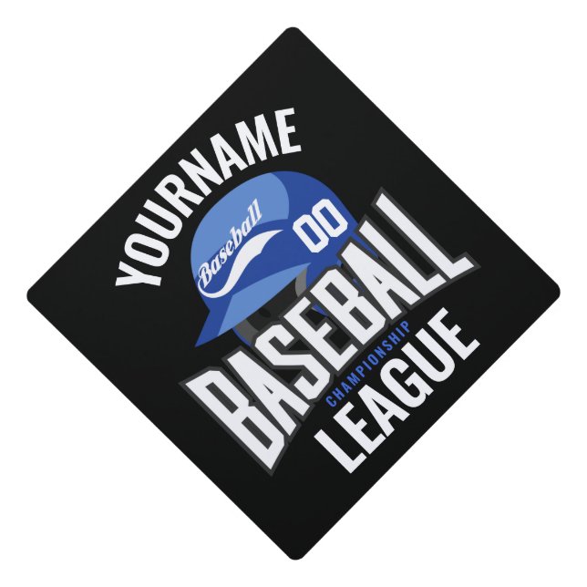Personalized Baseball Player NAME Team Champ Club  Graduation Cap Topper (Front)
