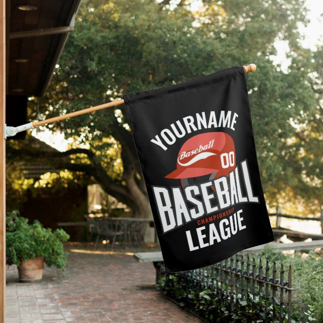Personalized Baseball Player NAME Team Champ Club  House Flag (In SItu)