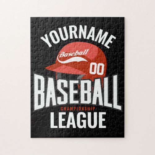 Personalized Baseball Player NAME Team Champ Club  Jigsaw Puzzle