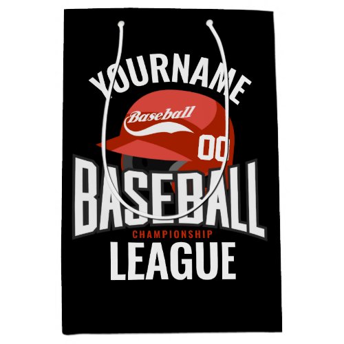 Personalized Baseball Player NAME Team Champ Club  Medium Gift Bag