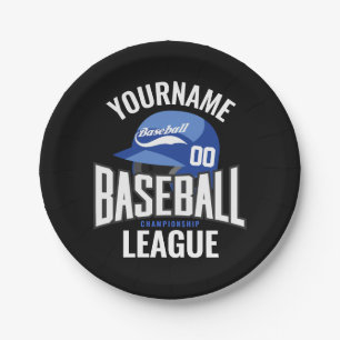 Personalized Baseball Player NAME Team Champ Club  Paper Plates