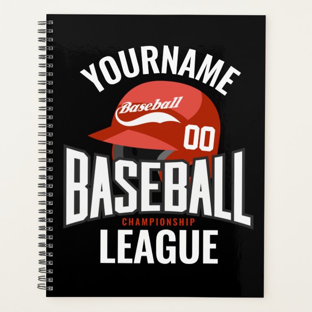 Personalized Baseball Player NAME Team Champ Club  Planner (Front)