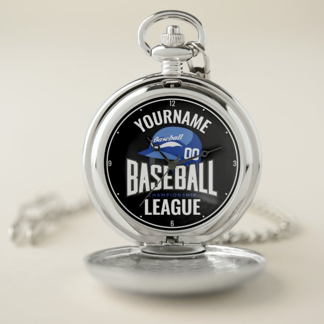 Personalized Baseball Player NAME Team Champ Club Pocket Watch (Inside)