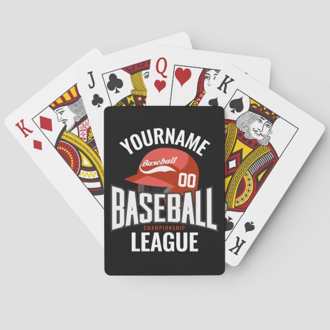 Personalized Baseball Player NAME Team Champ Club  Poker Cards (Back)