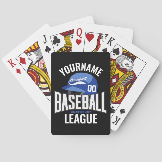 Personalized Baseball Player NAME Team Champ Club  Poker Cards (Back)