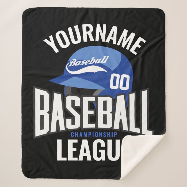 Personalized Baseball Player NAME Team Champ Club  Sherpa Blanket (Front)