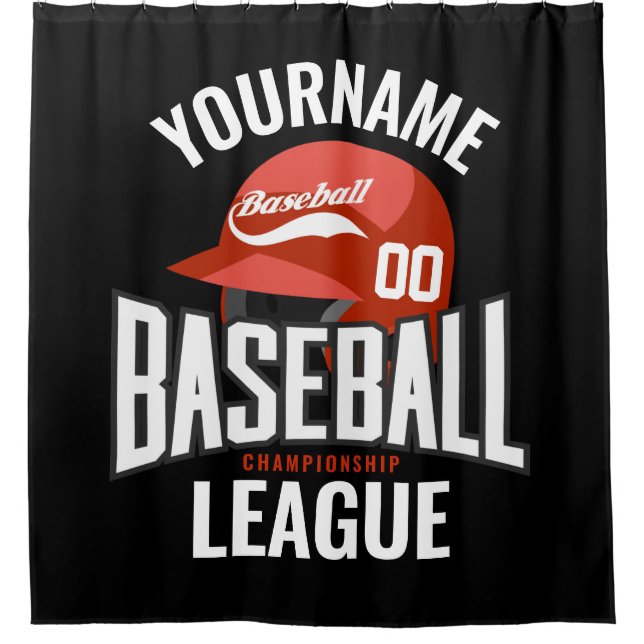 Personalized Baseball Player NAME Team Champ Club  Shower Curtain (Front)