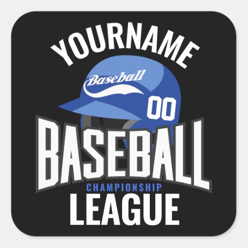 Personalized Baseball Player NAME Team Champ Club  Square Sticker
