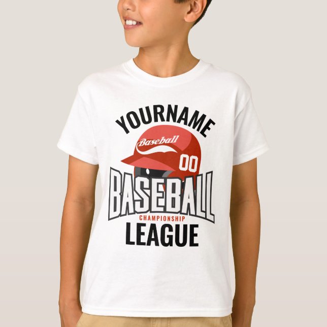 Personalized Baseball Player NAME Team Champ Club  T-Shirt (Front)