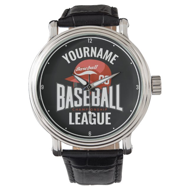 Personalized Baseball Player NAME Team Champ Club Watch (Front)