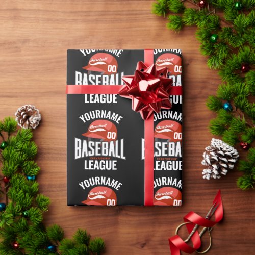 Personalized Baseball Player NAME Team Champ Club  Wrapping Paper
