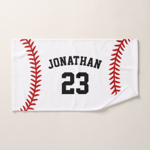 Personalized Baseball Player Name White Hand Towel