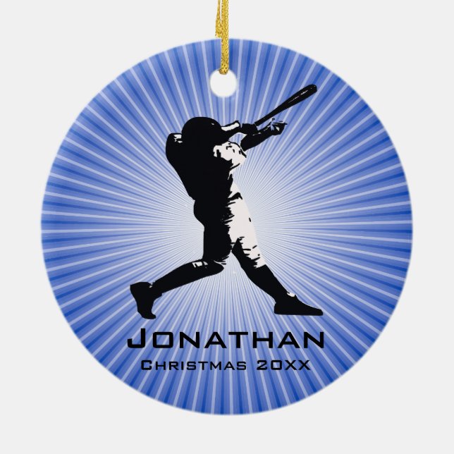 Personalized Baseball Player Ornament (Back)