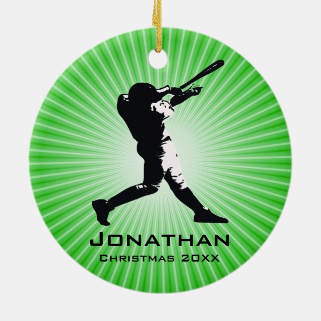 Personalized Baseball Player Ornament (Back)