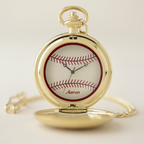 Personalized Baseball Pocket Watch