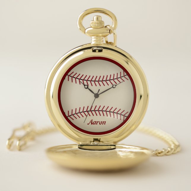 Personalized Baseball Pocket Watch (Inside)
