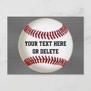 Personalized Baseball Postcards on Burnished Gray
