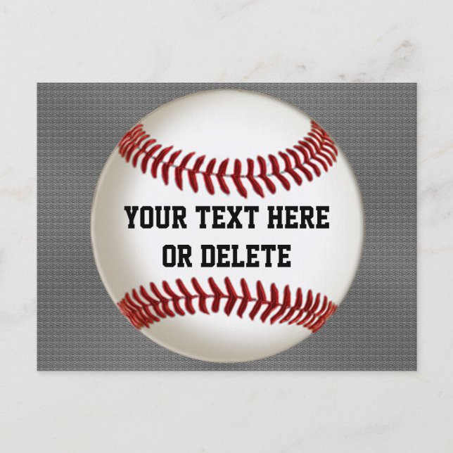 Personalized Baseball Postcards on Burnished Gray (Front)