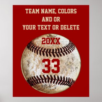 Personalized Baseball Posters  Your Text  Colors Poster by YourSportsGifts at Zazzle