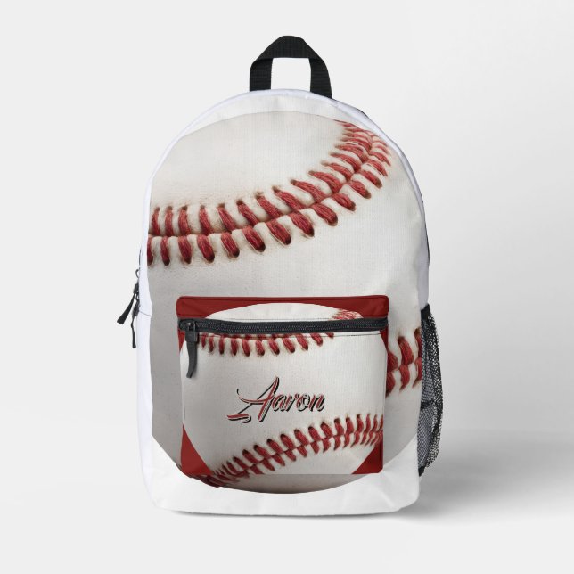  Personalized Baseball Printed Backpack (Front)