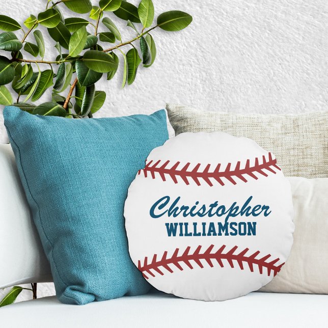 Personalized Baseball Round Pillow (Creator Uploaded)