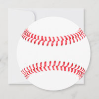 Personalized Baseball Round Stationary Card