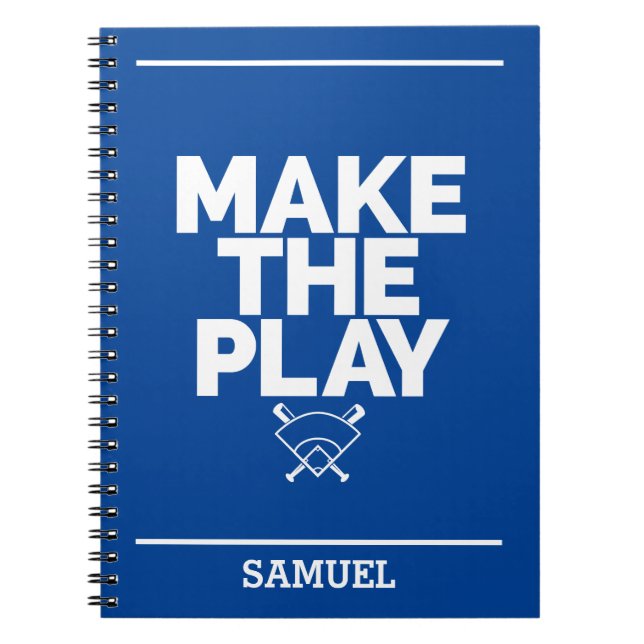 Personalized Baseball School Notebook (Front)