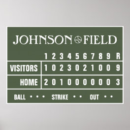 Personalized Baseball Scoreboard - 60" x 40" Poster