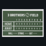 Personalized Baseball Scoreboard Canvas<br><div class="desc">Personalize this Baseball Scoreboard Canvas with a name,  teams and final scores from any game that is meaningful to you! Hang this up in a boy's bedroom,  a playroom,  basement bar or even a garage!</div>