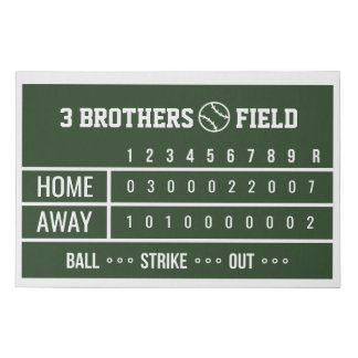 Personalized Baseball Scoreboard Canvas