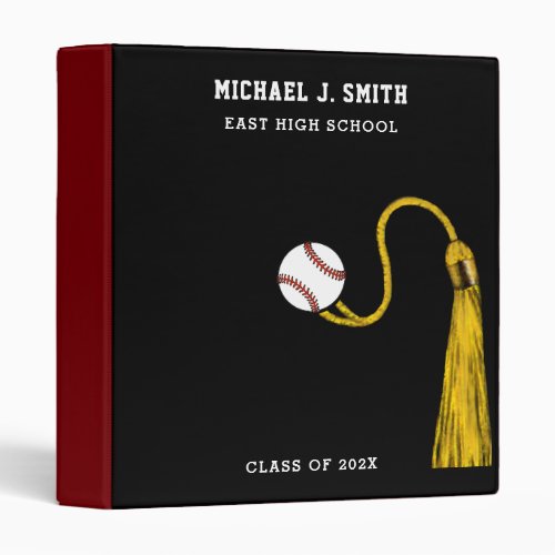 Personalized Baseball Senior Scrapbook 3 Ring Bind 3 Ring Binder